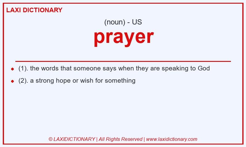 Definition prayer in American English