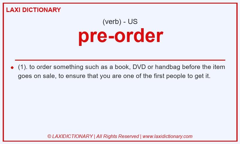 Definition pre-order in American English
