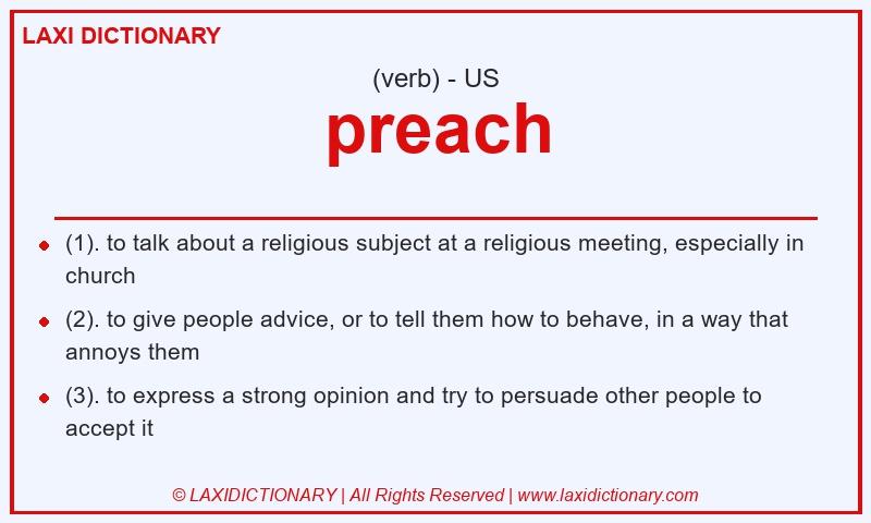 Definition preach in American English