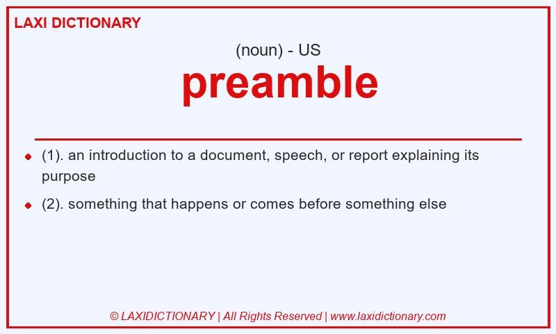 Definition preamble in American English