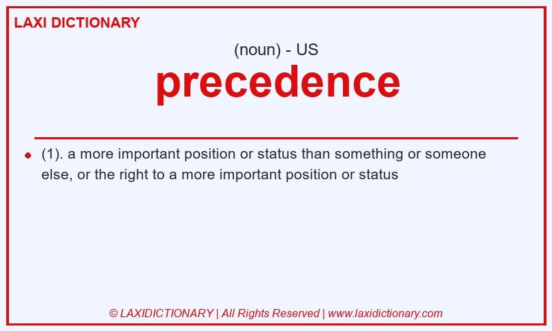 Definition precedence in American English