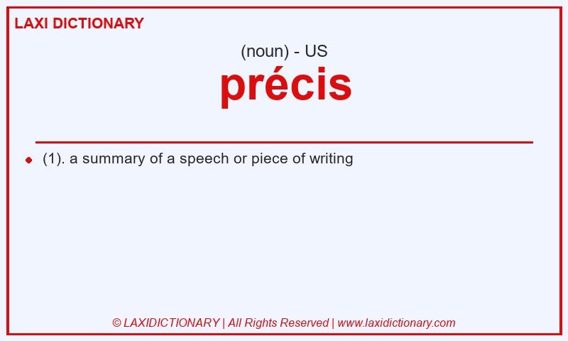 Definition précis in American English