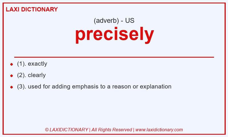 Definition precisely in American English