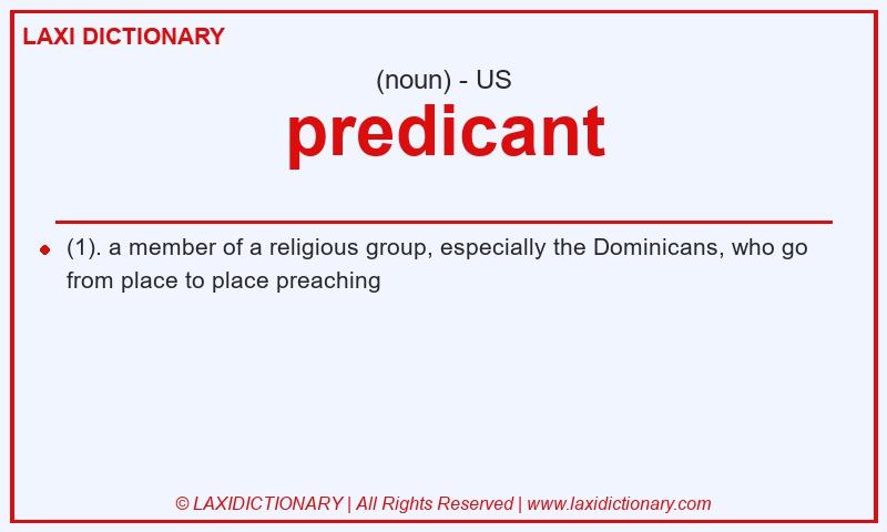 Definition predicant in American English