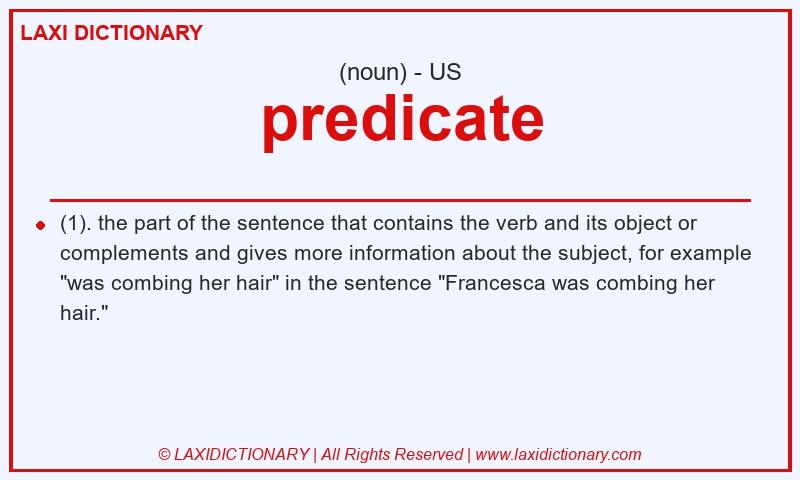 Definition predicate in American English
