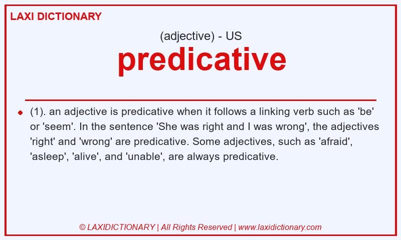 Definition predicative in American English