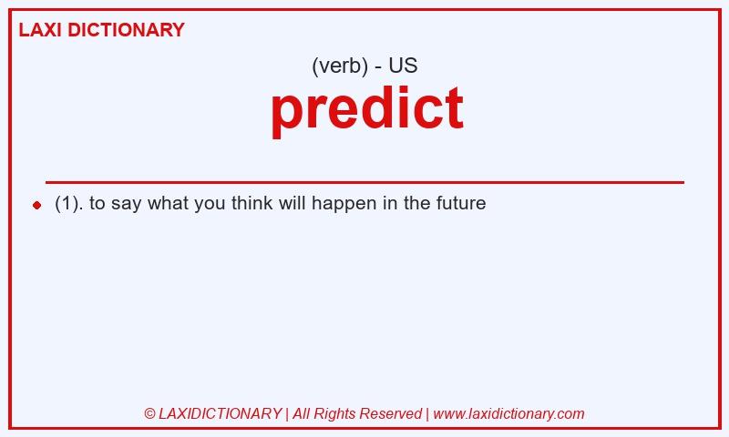 Definition predict in American English