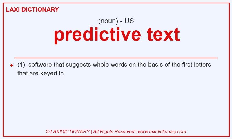 Definition predictive text in American English