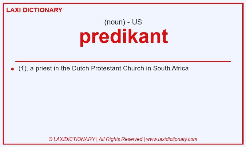 Definition predikant in American English