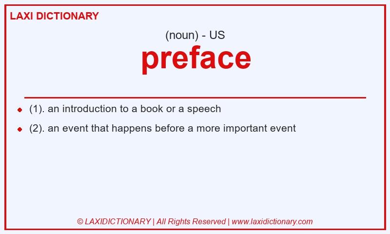 Definition preface in American English