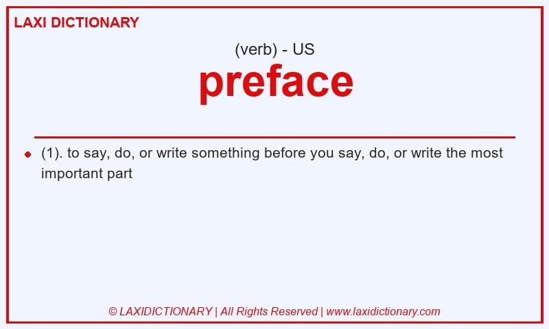 Definition preface in American English