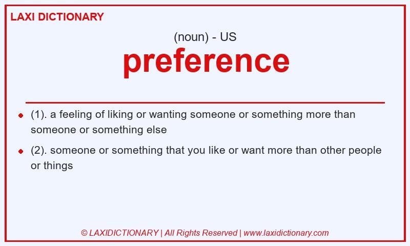 Definition preference in American English