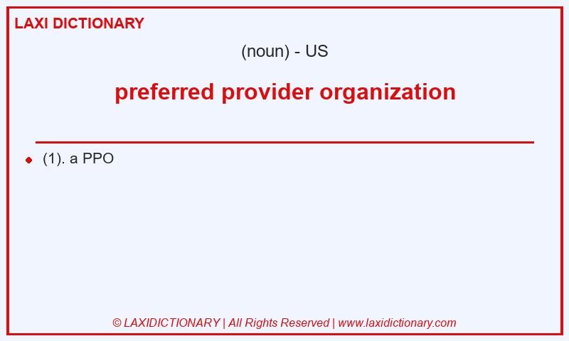 Definition preferred provider organization in American English