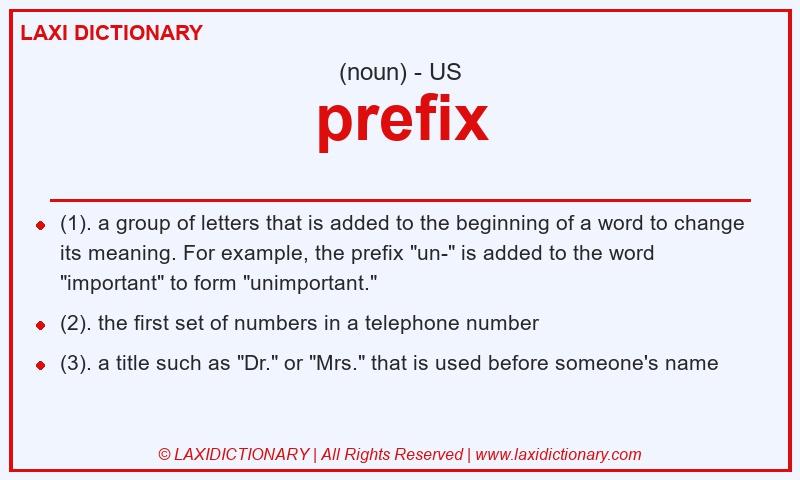Definition prefix in American English