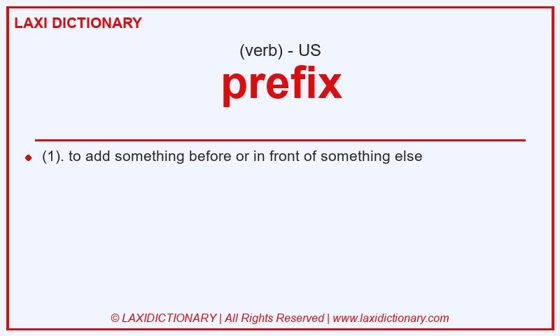 Definition prefix in American English