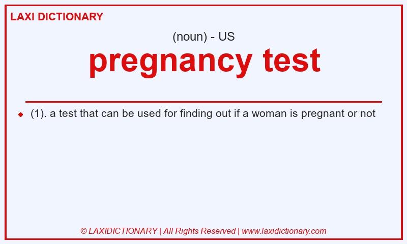 Definition pregnancy test in American English