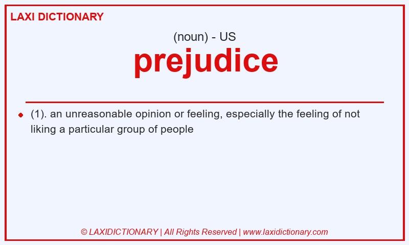 Definition prejudice in American English
