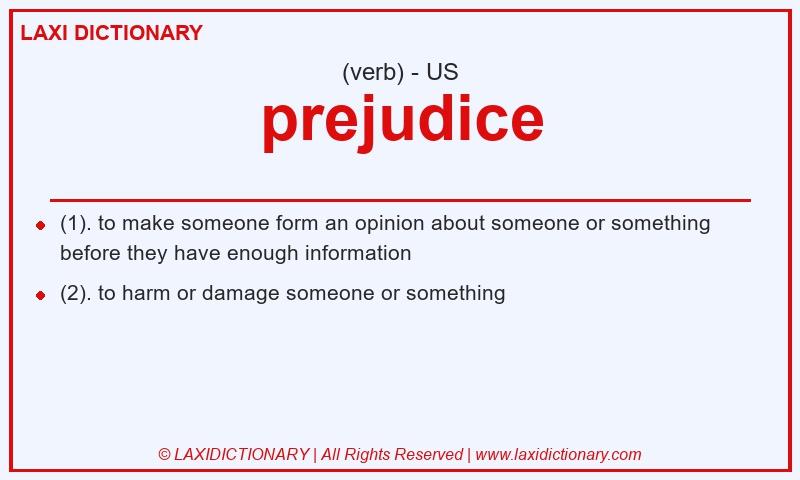 Definition prejudice in American English