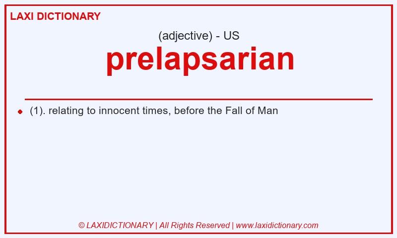 Definition prelapsarian in American English
