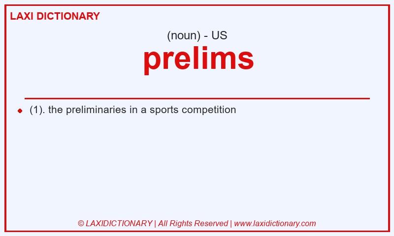 Definition prelims in American English