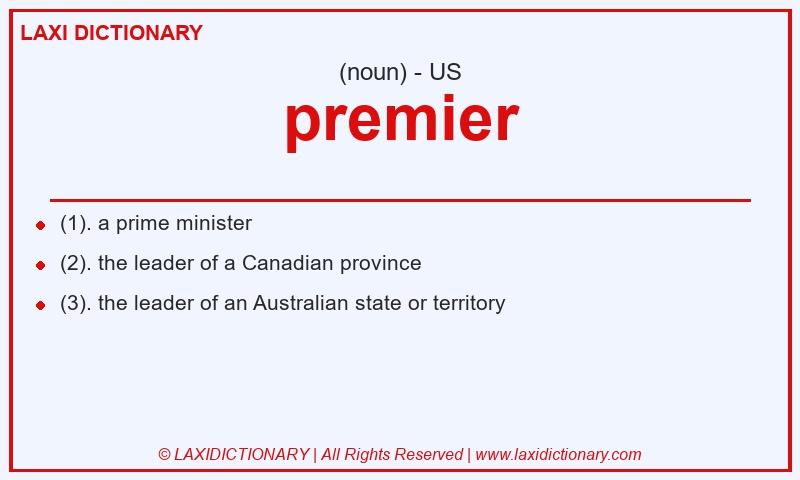 Definition premier in American English
