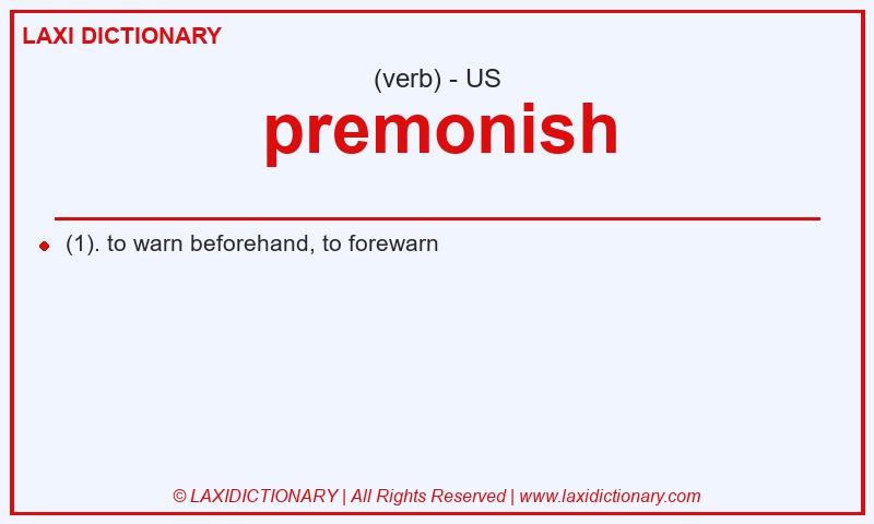 Definition premonish in American English