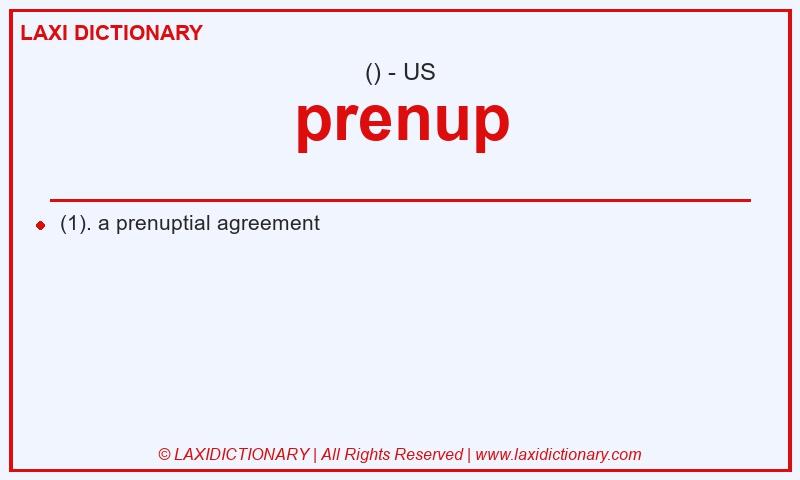 Definition prenup in American English
