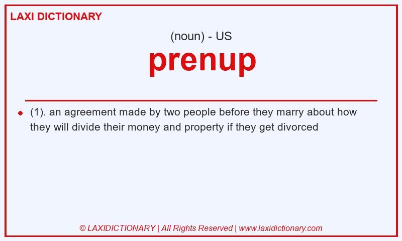 Definition prenup in American English