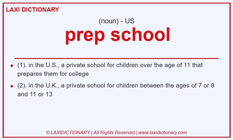 Definition prep school in American English