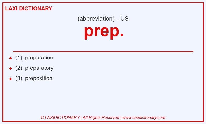 Definition prep. in American English