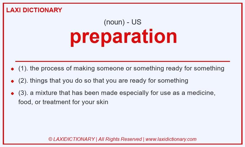 Definition preparation in American English