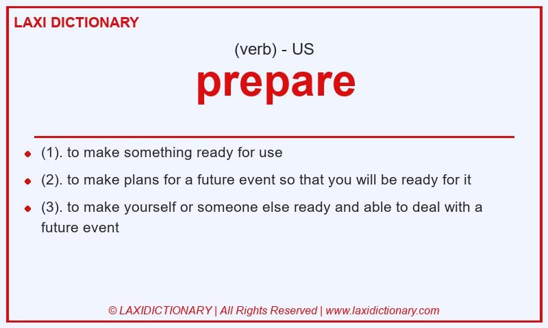 Definition prepare in American English