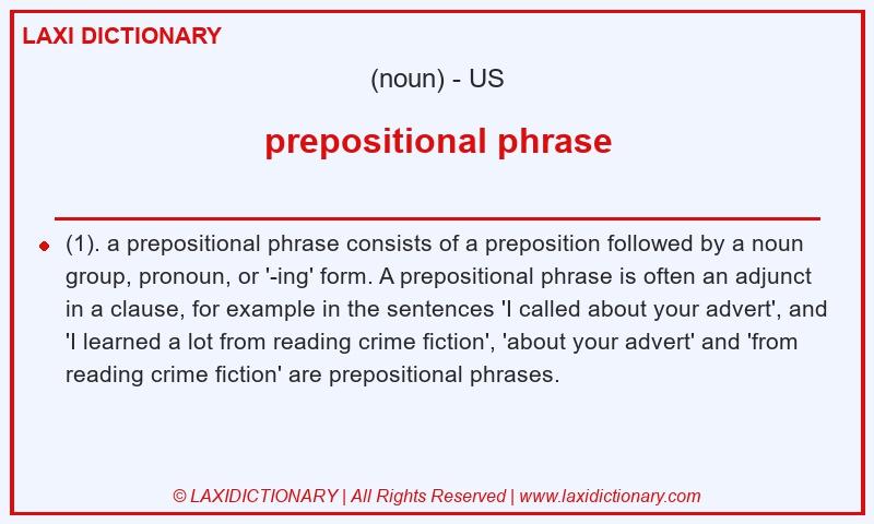 Definition prepositional phrase in American English