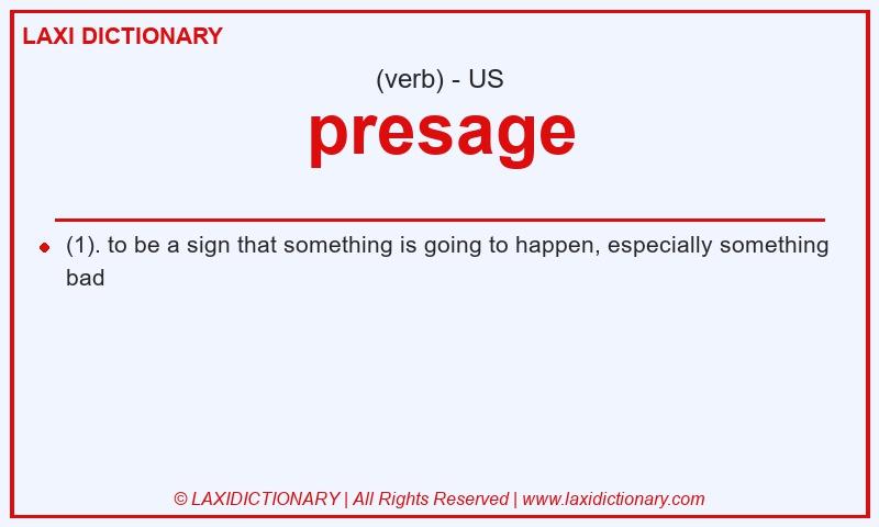 Definition presage in American English