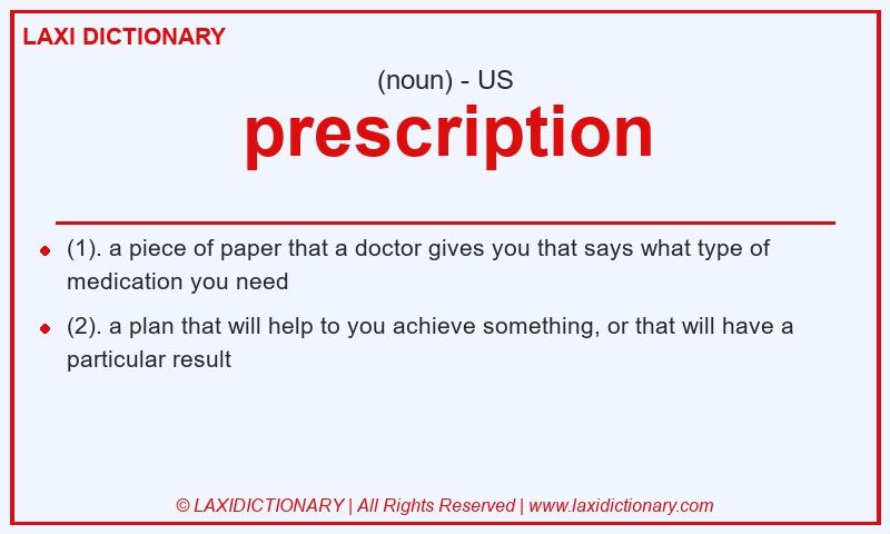 Definition prescription in American English