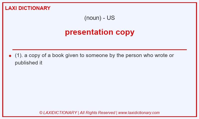 Definition presentation copy in American English