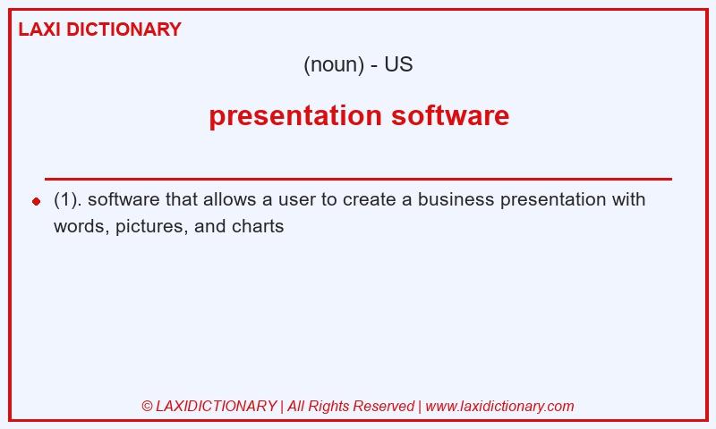 Definition presentation software in American English