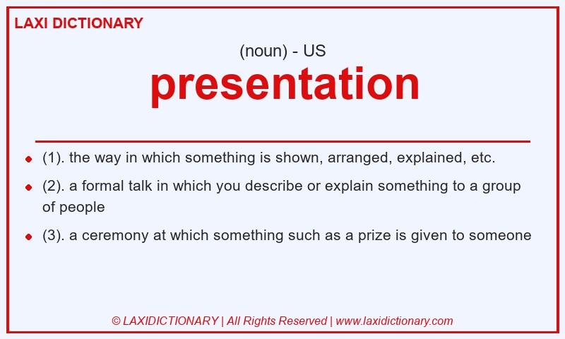 Definition presentation in American English