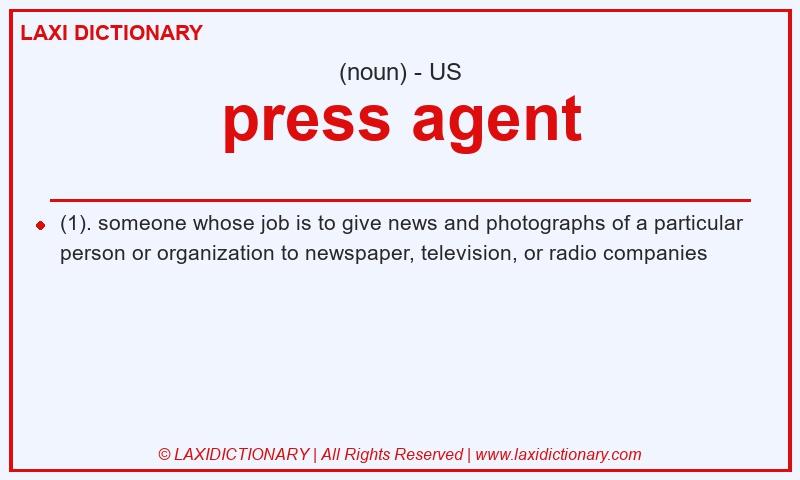 Definition press agent in American English