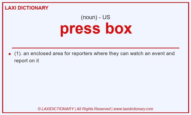 Definition press box in American English
