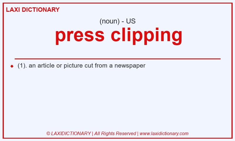 Definition press clipping in American English