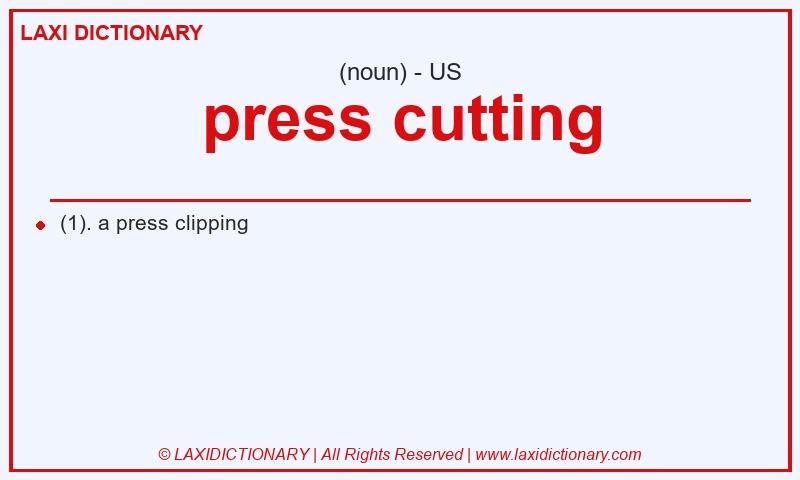 Definition press cutting in American English