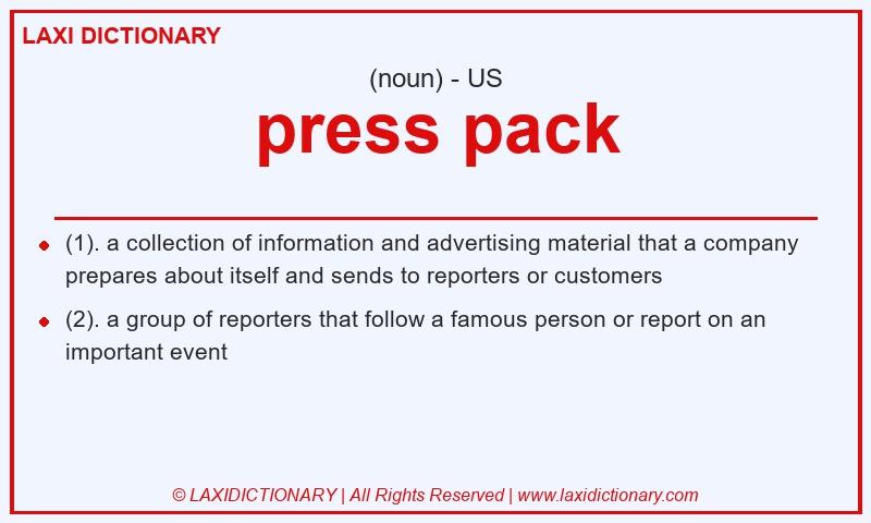 Definition press pack in American English