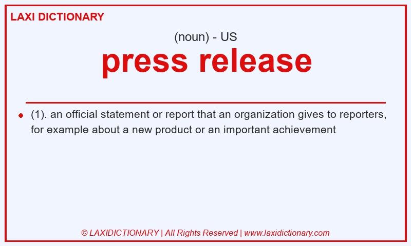 Definition press release in American English