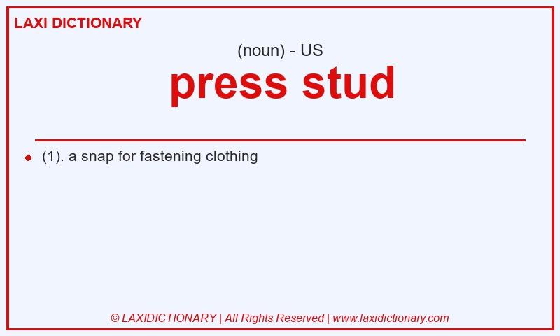 Definition press stud in American English