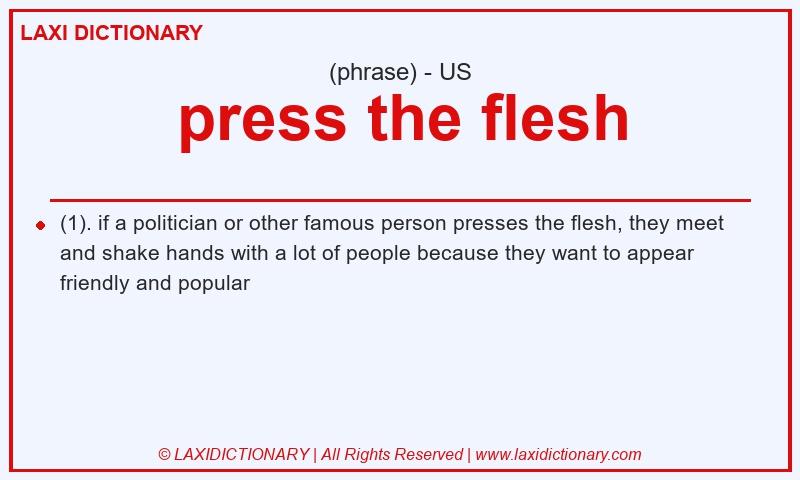 Definition press the flesh in American English