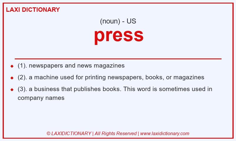 Definition press in American English