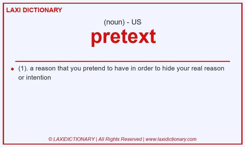 Definition pretext in American English