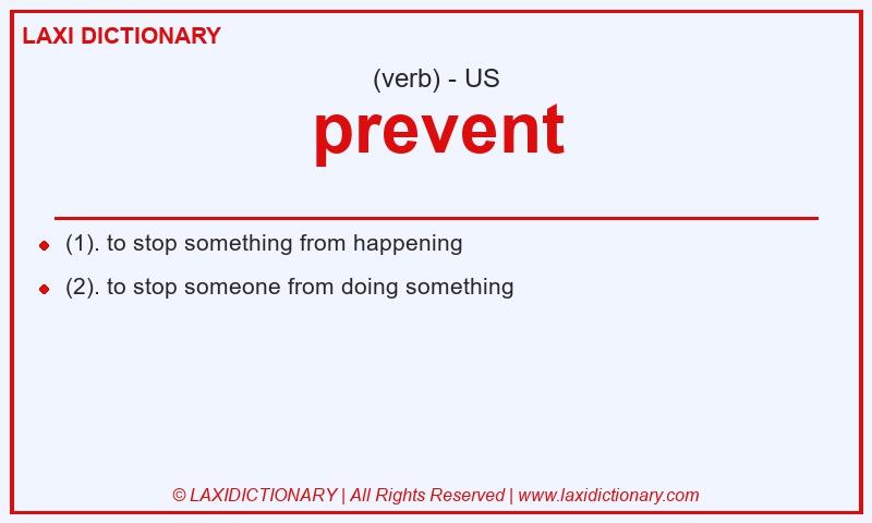 Definition prevent in American English