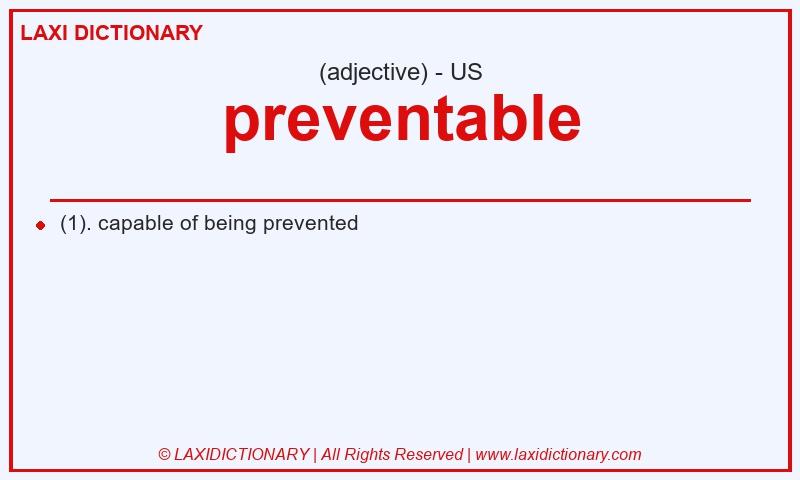 Definition preventable in American English
